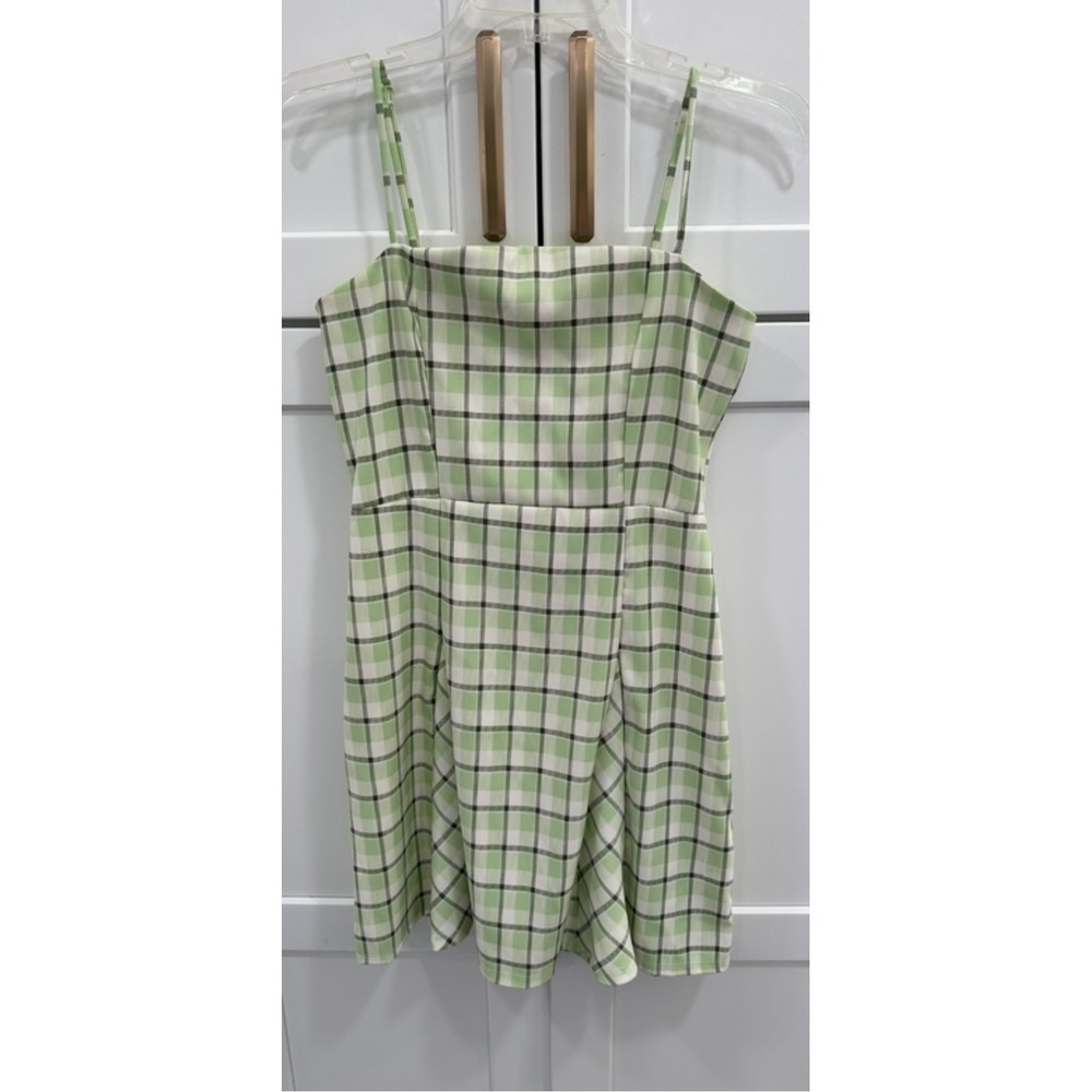Altard State Green‎ Plaid Mini Dress Sleeveless Casual Summer Sundress